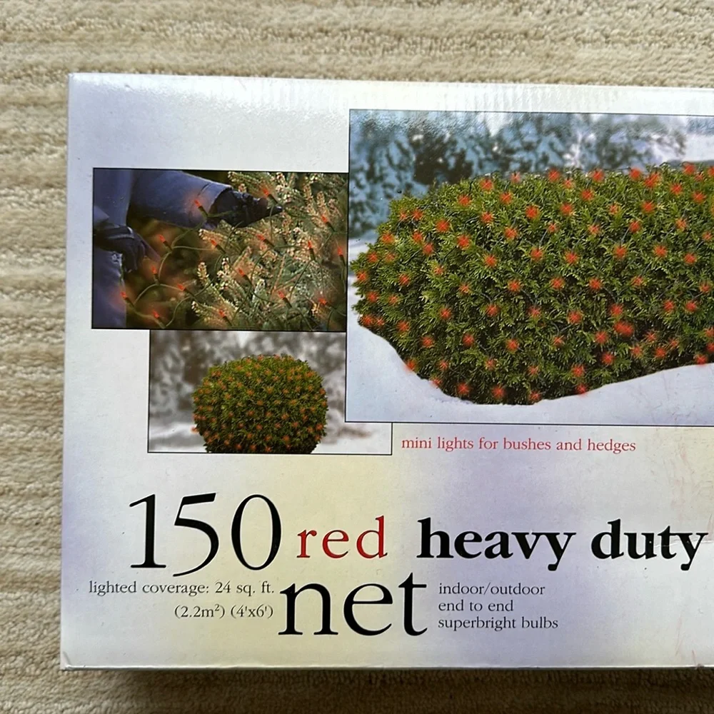NIB Target Seasonal Specialities 150 Clear Heavy Duty Mini Net Lights Red 4’x 6’